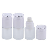 Max 3 Piece 20ml Frosting Glass Refillable Empty Pump Spray Bottle 02 White Cap