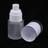 Max 3 Piece 20ml Frosting Glass Refillable Empty Pump Spray Bottle 02 White Cap