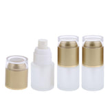 Max 3 Piece 20ml Frosting Glass Refillable Empty Pump Spray Bottle 02 Golden Cap