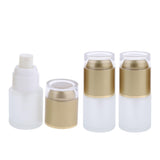 Max 3 Piece 20ml Frosting Glass Refillable Empty Pump Spray Bottle 02 Golden Cap