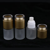 Max 3 Piece 20ml Frosting Glass Refillable Empty Pump Spray Bottle 02 Golden Cap