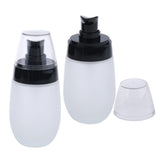 Max 2 Pieces 50ml Frosting Glass Refillable Empty Pump Spray Bottle Black