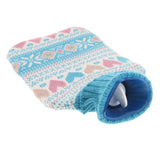 Max 2L Durable PVC Massage Thickened Hot Water Bottle with Cloth Cover Blue