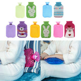 Max 2L Durable PVC Massage Thickened Hot Water Bottle with Cloth Cover Blue