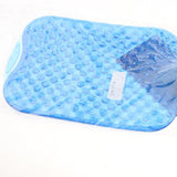 Max 2L Durable PVC Massage Thickened Hot Water Bottle with Cloth Cover Blue