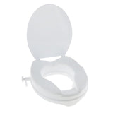 Max Maxb White Toilet Seat Riser Raised Safety Chair Lifter Extender with Cover