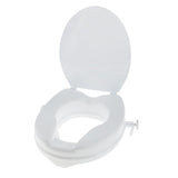Max Maxb White Toilet Seat Riser Raised Safety Chair Lifter Extender with Cover
