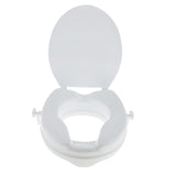 Max Maxb White Toilet Seat Riser Raised Safety Chair Lifter Extender with Cover