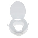 Max Maxb White Toilet Seat Riser Raised Safety Chair Lifter Extender with Cover