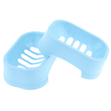 Max 2 Pieces Soap dish with drain Soap Holder for Shower Bathroom Kitchen Blue