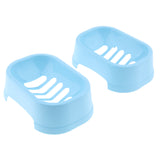 Max 2 Pieces Soap dish with drain Soap Holder for Shower Bathroom Kitchen Blue