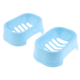 Max 2 Pieces Soap dish with drain Soap Holder for Shower Bathroom Kitchen Blue