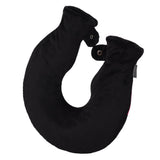 Max 1.4L U Shaped Hot Water Bottle Bag with Cover Set for Neck Pain Stiff Black
