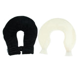 Max 1.4L U Shaped Hot Water Bottle Bag with Cover Set for Neck Pain Stiff Black