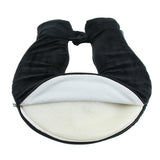 Max 1.4L U Shaped Hot Water Bottle Bag with Cover Set for Neck Pain Stiff Black