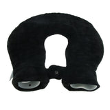 Max 1.4L U Shaped Hot Water Bottle Bag with Cover Set for Neck Pain Stiff Black