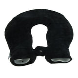 Max 1.4L U Shaped Hot Water Bottle Bag with Cover Set for Neck Pain Stiff Black