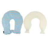 Max 1.4L U Shaped Hot Water Bottle Bag with Cover Set for Neck Pain Stiff Blue