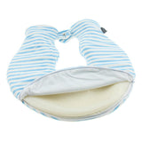 Max 1.4L U Shaped Hot Water Bottle Bag with Cover Set for Neck Pain Stiff Blue