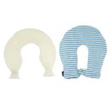 Max 1.4L U Shaped Hot Water Bottle Bag with Cover Set for Neck Pain Stiff Blue