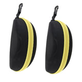 Max 2x Portable Zipper Spectacle Sunglass Eyeglass Case Box Storage Pouch Yellow