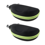 Max 2x Portable Zipper Spectacle Sunglass Eyeglass Case Box Storage Pouch Green