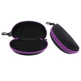 Max 2x Portable Zipper Spectacle Sunglass Eyeglass Case Box Storage Pouch Purple