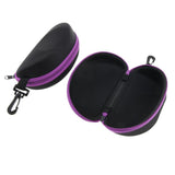 Max 2x Portable Zipper Spectacle Sunglass Eyeglass Case Box Storage Pouch Purple