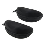 2x Portable Zipper Spectacle Sunglass Eyeglass Case Box Storage Pouch Black