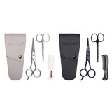 Max Nose Beard Mustache Scissors and Comb Set  for Men Women Care With Bag Black