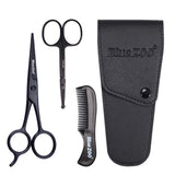 Max Nose Beard Mustache Scissors and Comb Set  for Men Women Care With Bag Black