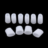 Max 5 Pairs Silicone Toe Sleeves Cushion Protectors for Feet Corn Eye Care White