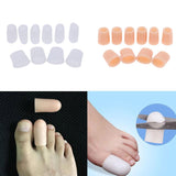 Max 5 Pairs Silicone Toe Sleeves Cushion Protectors for Feet Corn Eye Care White