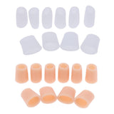 Max 5 Pairs Silicone Toe Sleeves Cushion Protectors for Feet Corn Eye Care White