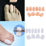 Max 5 Pairs Silicone Toe Sleeves Cushion Protectors for Feet Corn Eye Care White