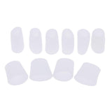 Max 5 Pairs Silicone Toe Sleeves Cushion Protectors for Feet Corn Eye Care White