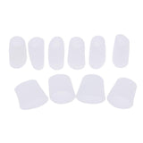 Max 5 Pairs Silicone Toe Sleeves Cushion Protectors for Feet Corn Eye Care White