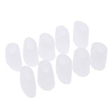 Max 5 Pairs Silicone Toe Sleeves Cushion Protectors for Feet Corn Eye Care White