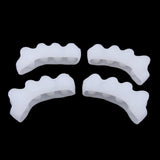 Max 2Pairs Silicone Toe Stretchers Separators Bunion Protectors Men Women White