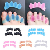 Max 2Pairs Silicone Toe Stretchers Separators Bunion Protectors Men Women White