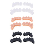 Max 2Pairs Silicone Toe Stretchers Separators Bunion Protectors Men Women White