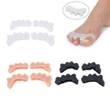 Max 2Pairs Silicone Toe Stretchers Separators Bunion Protectors Men Women White