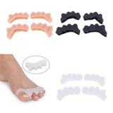 Max 2Pairs Silicone Toe Stretchers Separators Bunion Protectors Men Women White
