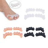 Max 2Pairs Silicone Toe Stretchers Separators Bunion Protectors Men Women White