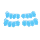 Max 2 Pairs Elastic Silicone Gel Toe Hallux Valgus Separators Straighteners Blue