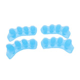 Max 2 Pairs Elastic Silicone Gel Toe Hallux Valgus Separators Straighteners Blue