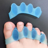 Max 2 Pairs Elastic Silicone Gel Toe Hallux Valgus Separators Straighteners Blue
