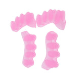 Max 2 Pairs Elastic Silicone Gel Toe Hallux Valgus Separators Straighteners Pink