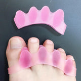 Max 2 Pairs Elastic Silicone Gel Toe Hallux Valgus Separators Straighteners Pink