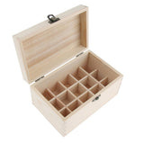 Max Natural Wood Essential Oils Storage Box Display Carry Case Holder 15 Slots